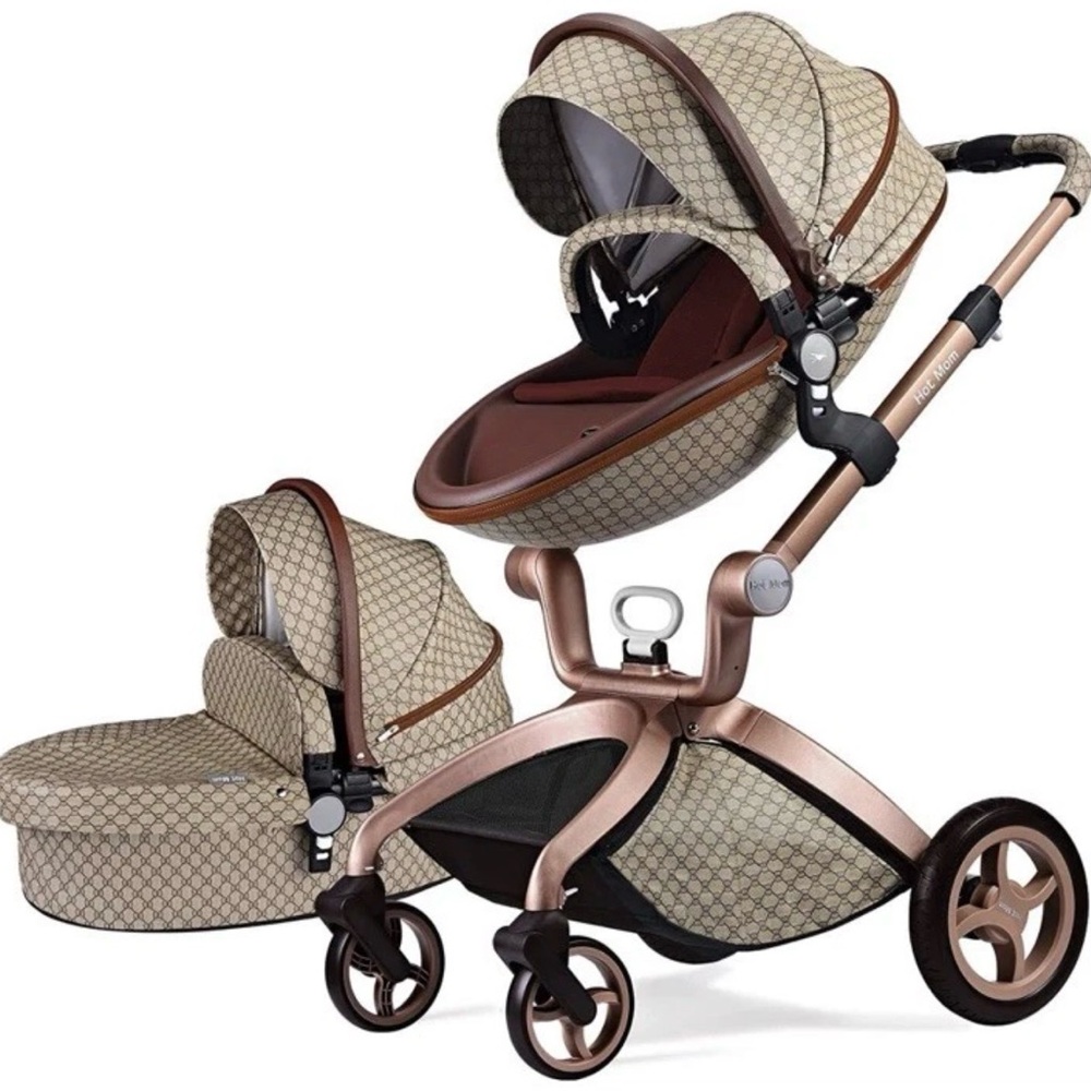 Luxury Baby & Walker Stroller in Beige and Brown